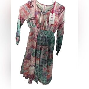 NWT Justice brand “Fash peasant Maxi” size 5/6 Dress